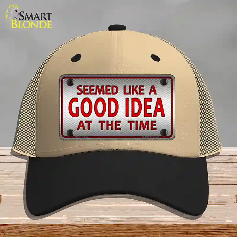 Seemed Like A Good Idea Novelty License Plate Hat Mesh / Khaki|Black