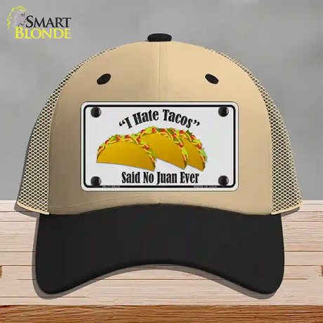 Tacos Novelty License Plate Hat Mesh / Khaki|Black