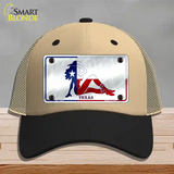 Texas Girl Novelty License Plate Hat Mesh / Khaki|Black