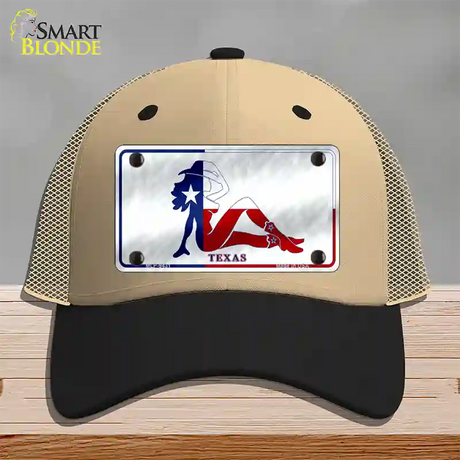 Texas Girl Novelty License Plate Hat Mesh / Khaki|Black