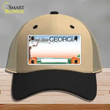 Georgia Peach Blank Novelty License Plate Hat Mesh / Khaki|Black