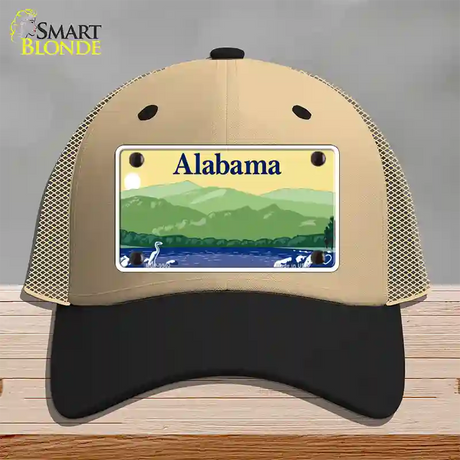 Alabama Scenic Blank Novelty License Plate Hat Khaki Mesh