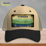 Alabama Scenic Rusty Blank Novelty License Plate Hat Khaki Mesh