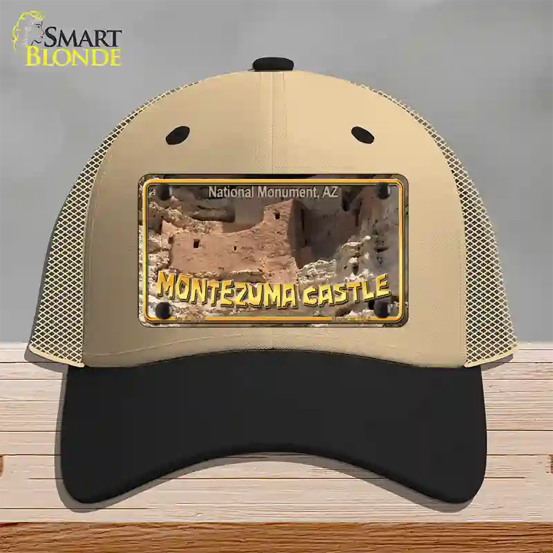 Montezuma Castle Novelty License Plate Hat Mesh / Khaki|Black