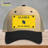 Alaska Frontier Blank Novelty License Plate Hat Khaki Mesh