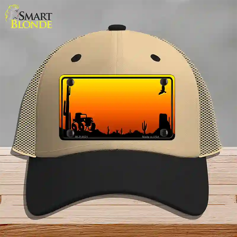 Jeep Blank Scenic Novelty License Plate Hat Mesh / Khaki|Black