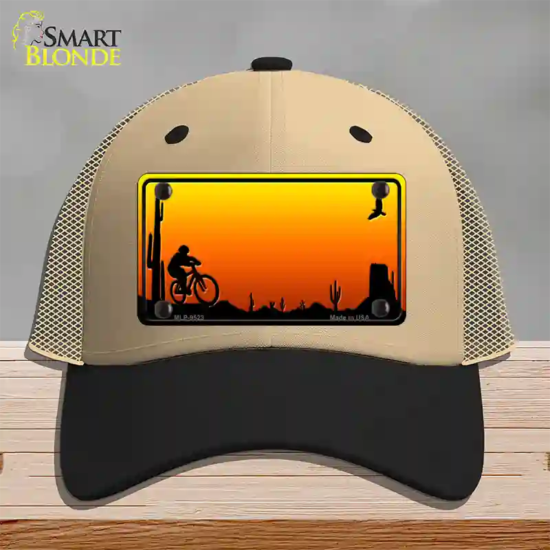 Biker Blank Scenic Novelty License Plate Hat Mesh / Khaki|Black