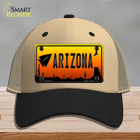 Arrowhead Arizona Scenic Novelty License Plate Hat Mesh / Khaki|Black