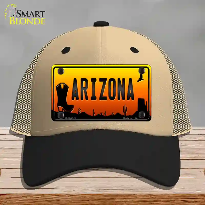 Boot Arizona Scenic Novelty License Plate Hat Mesh / Khaki|Black