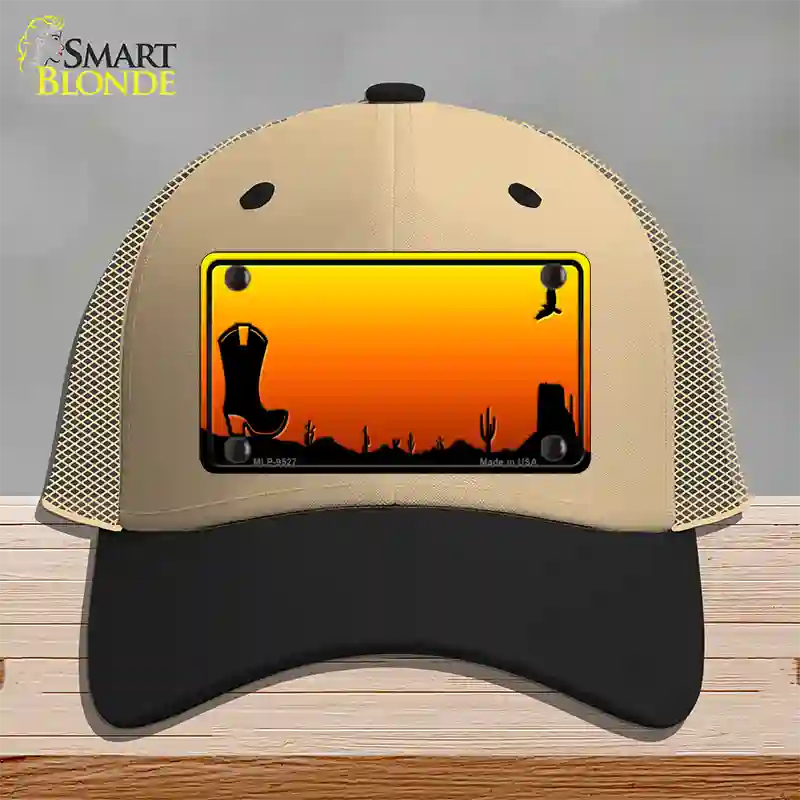 Boot Blank Scenic Novelty License Plate Hat Mesh / Khaki|Black