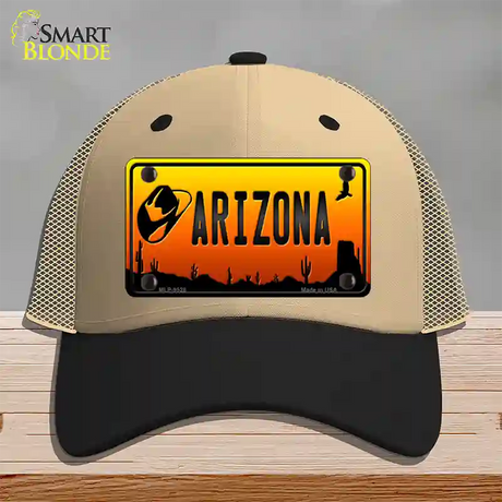 Cowboy Hat Arizona Scenic Novelty License Plate Hat Mesh / Khaki|Black