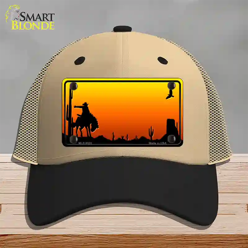 Rodeo Blank Scenic Novelty License Plate Hat Mesh / Khaki|Black