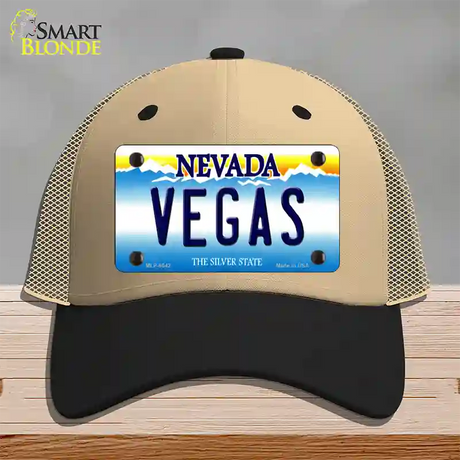 Vegas Nevada Novelty License Plate Hat Mesh / Khaki|Black