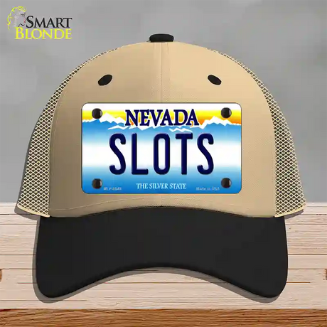 Slots Nevada Novelty License Plate Hat Mesh / Khaki|Black