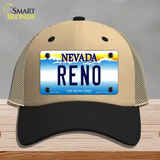 Reno Nevada Novelty License Plate Hat Mesh / Khaki|Black