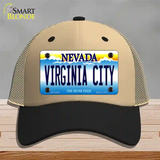 Virginia City Nevada Novelty License Plate Hat Mesh / Khaki|Black