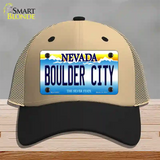 Boulder City Nevada Novelty License Plate Hat Mesh / Khaki|Black