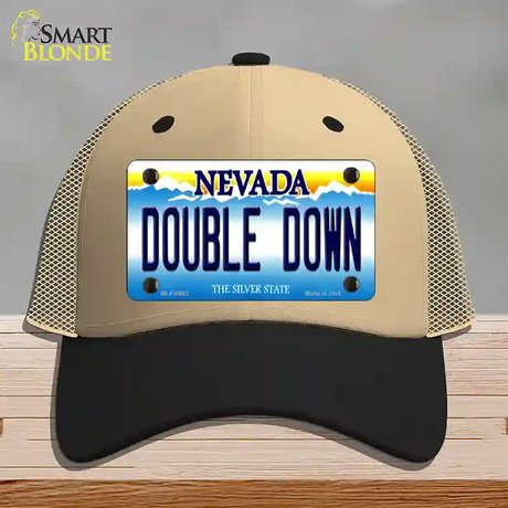 Double Down Nevada Novelty License Plate Hat Mesh / Khaki|Black