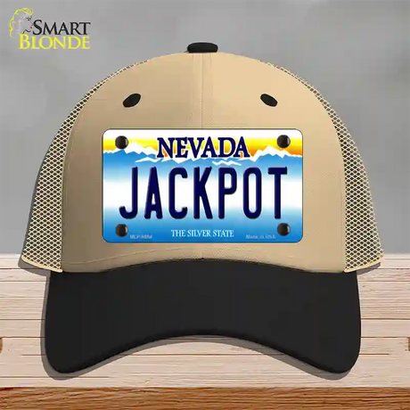 Jack Pot Nevada Novelty License Plate Hat Mesh / Khaki|Black