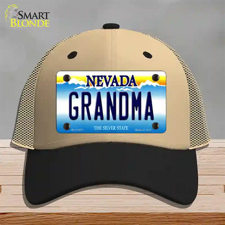 Grandma Nevada Novelty License Plate Hat Mesh / Khaki|Black