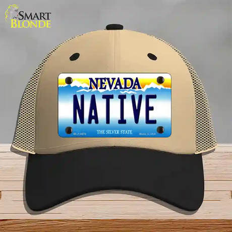 Native Nevada Novelty License Plate Hat Mesh / Khaki|Black