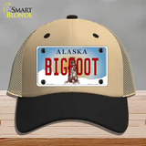 Bigfoot Alaska State Novelty License Plate Hat Mesh / Khaki|Black