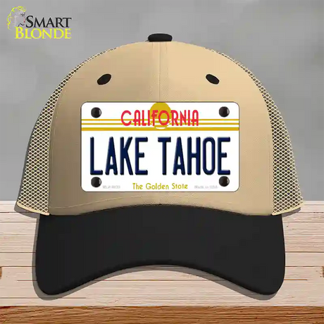 Lake Tahoe California Novelty License Plate Hat Mesh / Khaki|Black