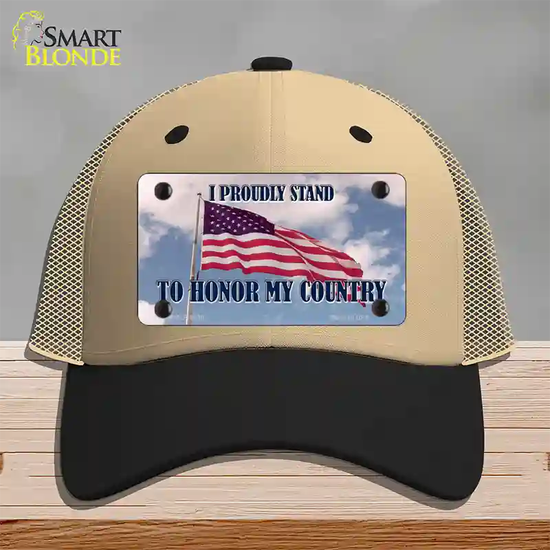 Proudly Stand Novelty License Plate Hat Mesh / Khaki|Black