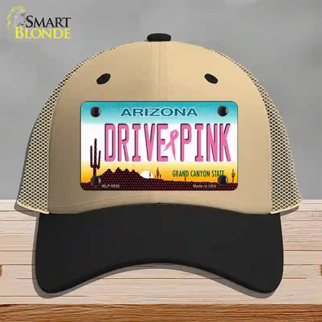 Drive Pink Arizona Novelty License Plate Hat Mesh / Khaki|Black