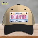 Drive Pink Alabama Novelty License Plate Hat Mesh / Khaki|Black