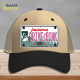 Drive Pink Louisiana Novelty License Plate Hat Mesh / Khaki|Black