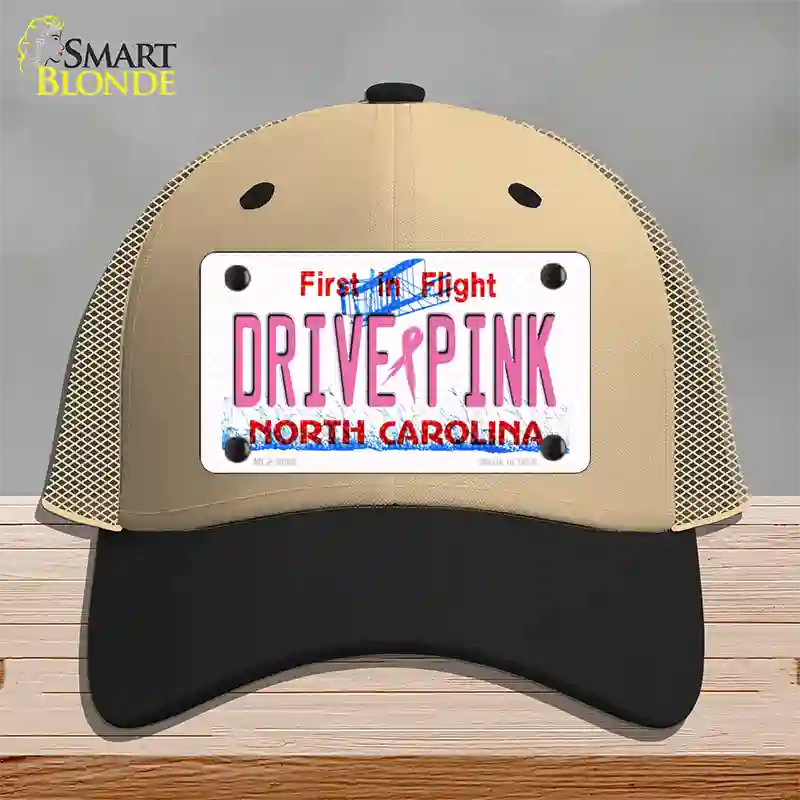 Drive Pink North Carolina Novelty License Plate Hat Mesh / Khaki|Black