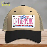 Drive Pink North Carolina Novelty License Plate Hat Mesh / Khaki|Black