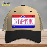 Drive Pink Ohio Novelty License Plate Hat Mesh / Khaki|Black