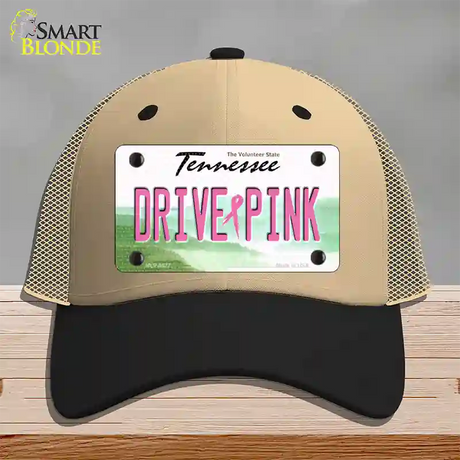 Drive Pink Tennessee Novelty License Plate Hat Mesh / Khaki|Black