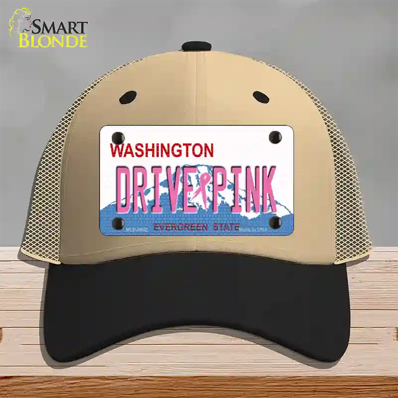 Drive Pink Washington Novelty License Plate Hat Mesh / Khaki|Black