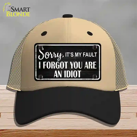 Sorry I Forgot Novelty License Plate Hat Mesh / Khaki|Black