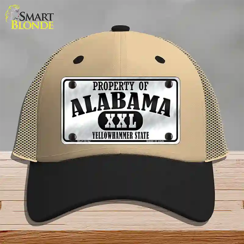 Property Of Alabama Novelty License Plate Hat Mesh / Khaki|Black