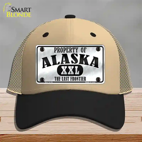 Property Of Alaska Novelty License Plate Hat Mesh / Khaki|Black