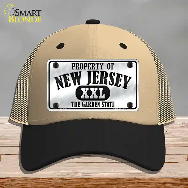 Property Of New Jersey Novelty License Plate Hat Mesh / Khaki|Black