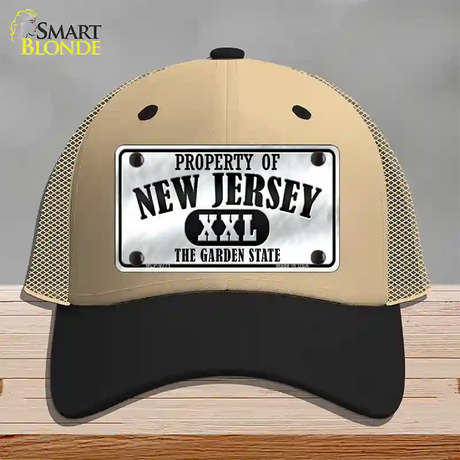 Property Of New Jersey Novelty License Plate Hat Mesh / Khaki|Black