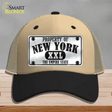 Property Of New York Novelty License Plate Hat Mesh / Khaki|Black