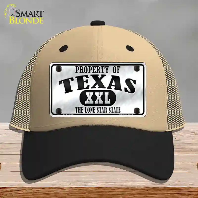 Property Of Texas Novelty License Plate Hat Mesh / Khaki|Black