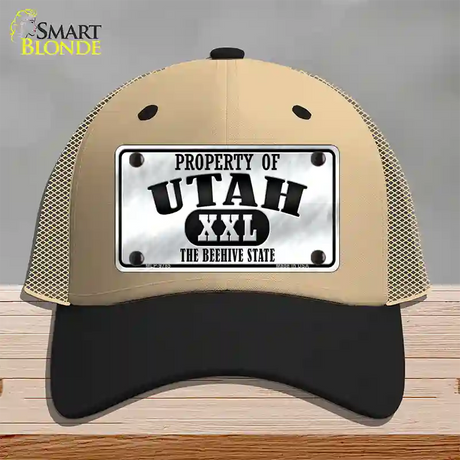 Property Of Utah Novelty License Plate Hat Mesh / Khaki|Black