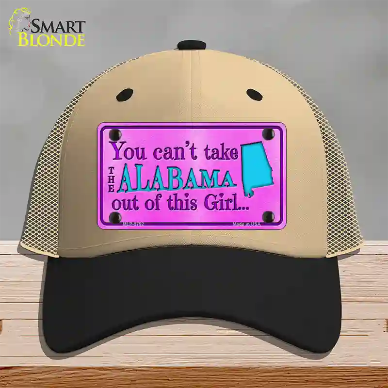 Alabama Girl Novelty License Plate Hat Mesh / Khaki|Black