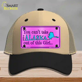 Alaska Girl Novelty License Plate Hat Mesh / Khaki|Black