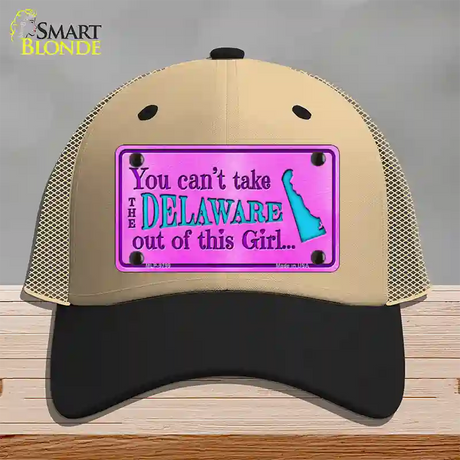 Delaware Girl Novelty License Plate Hat Mesh / Khaki|Black