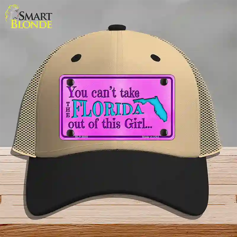 Florida Girl Novelty License Plate Hat Mesh / Khaki|Black