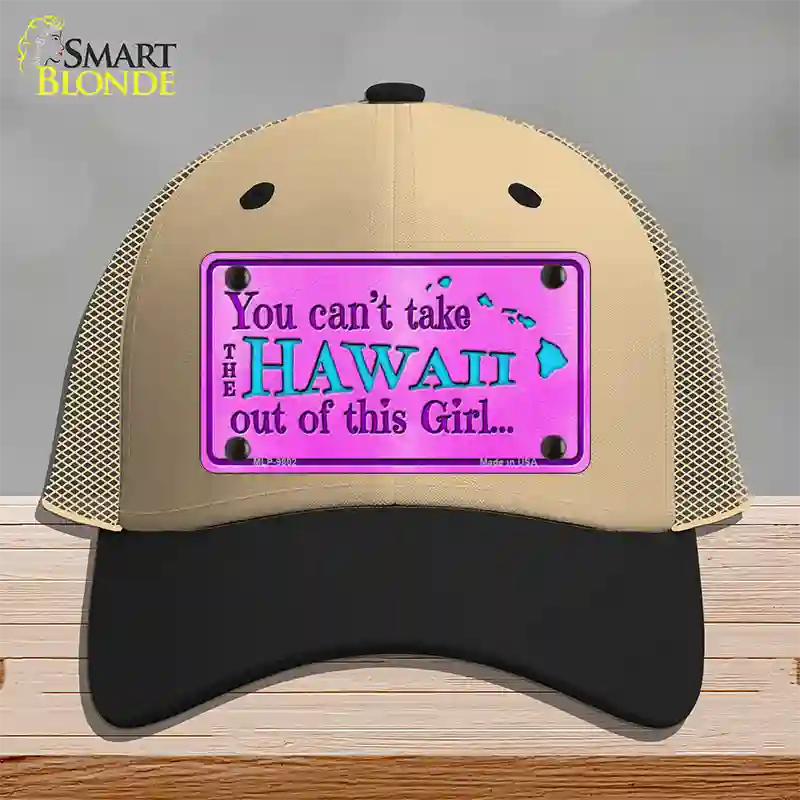 Hawaii Girl Novelty License Plate Hat Mesh / Khaki|Black