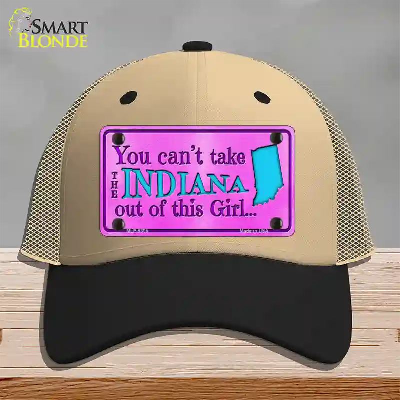 Indiana Girl Novelty License Plate Hat Mesh / Khaki|Black